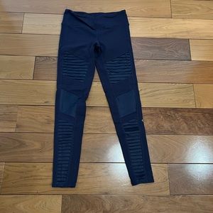 Alo Yoga Moto Legging - Sz Sm - Blue/Blue Shiny